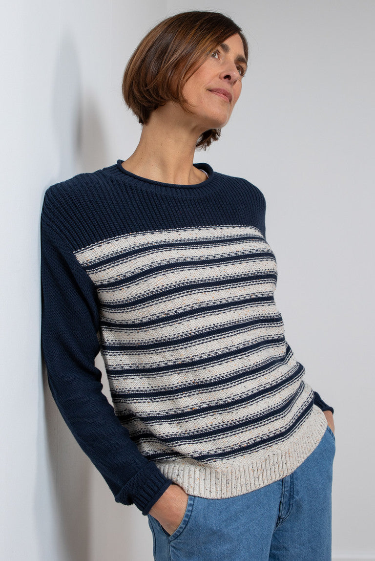 Lily and Me Bay Stripe Jumper Navy