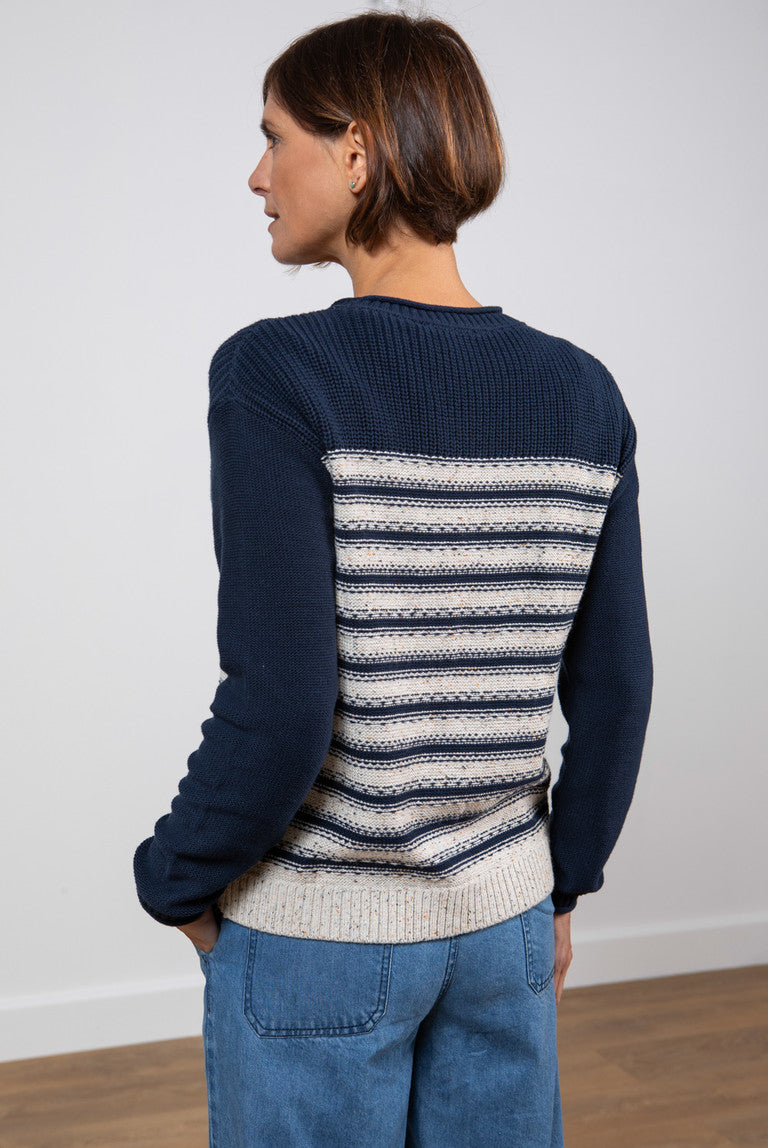 Lily and Me Bay Stripe Jumper Navy