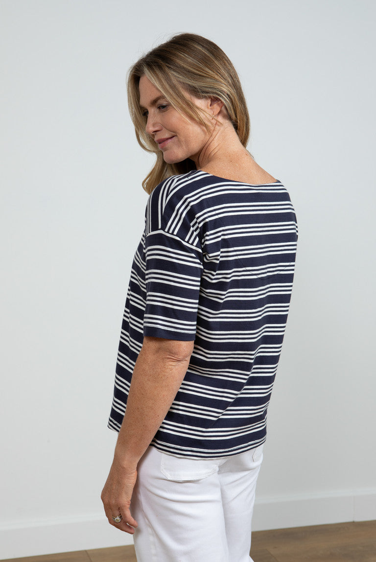 Lily and Me Blockley Top Basic Stripe Navy