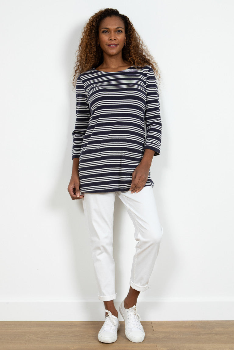 Lily and Me Costal Tunic Basic Stripe White