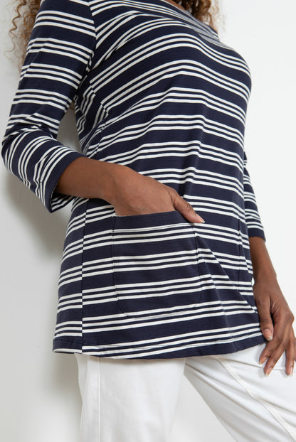 Lily and Me Costal Tunic Basic Stripe White