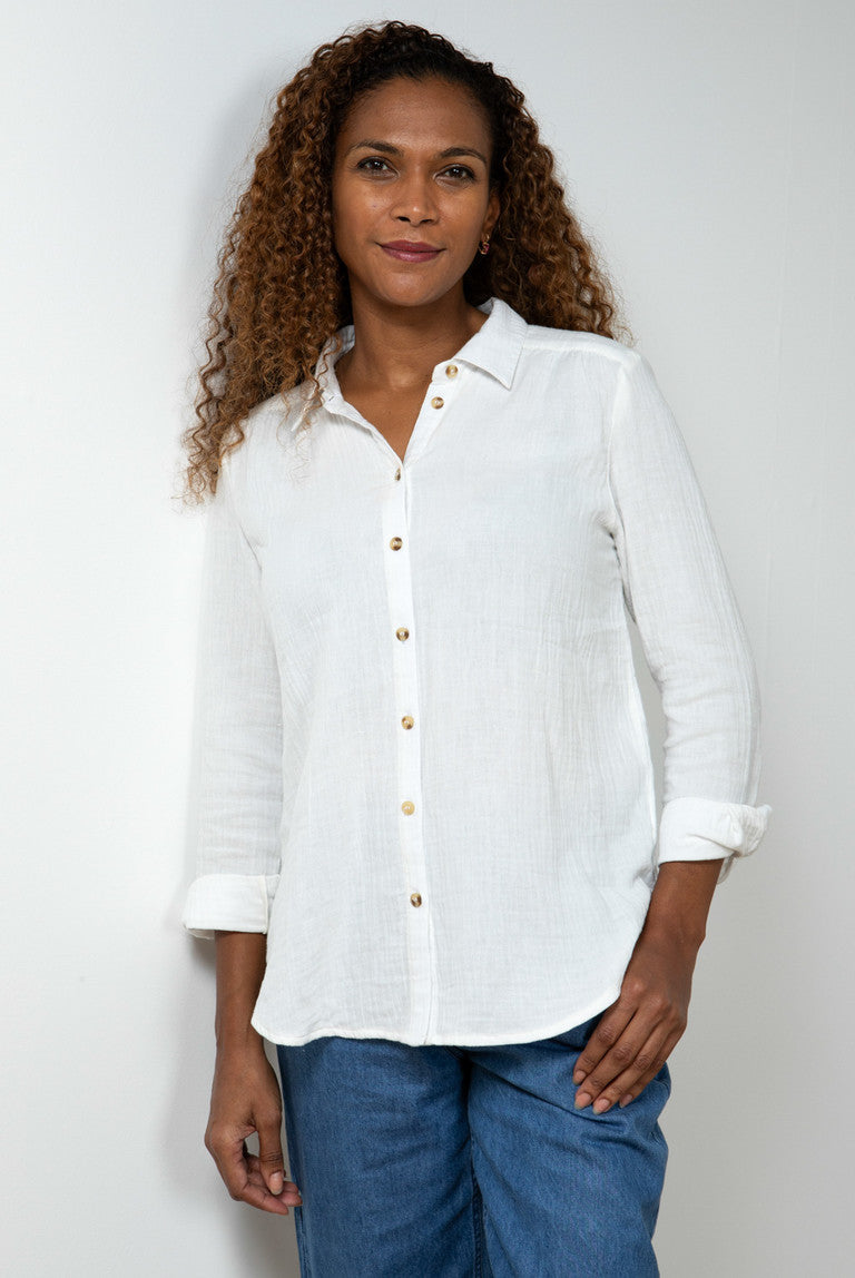 Lily and Me Savannah Double Cloth Shirt White