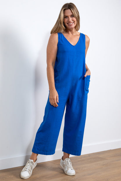 Lily and Me Erica Classic Plain Jumpsuit Cobolt