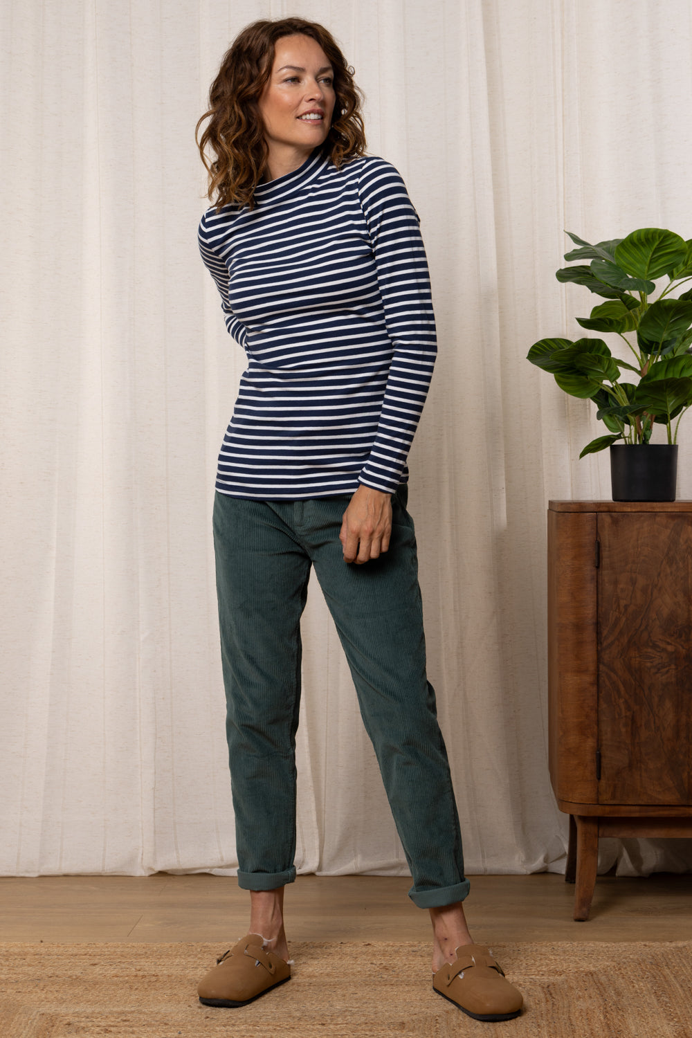 Stripe Ruth Turtle Neck Top