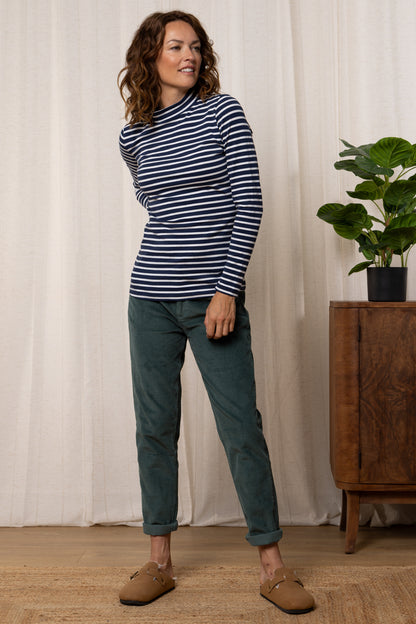 Stripe Ruth Turtle Neck Top