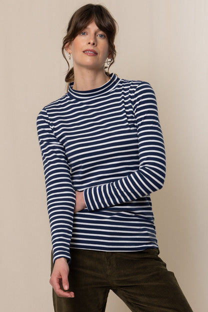 Stripe Ruth Turtle Neck Top