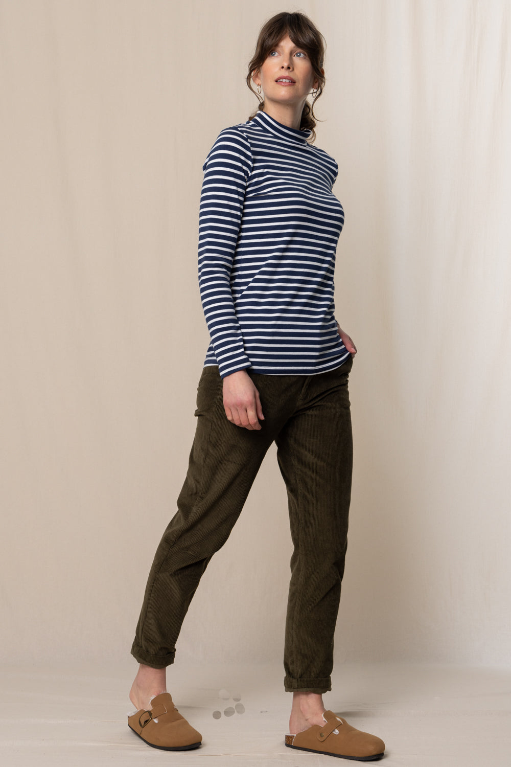 Stripe Ruth Turtle Neck Top