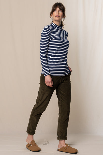 Stripe Ruth Turtle Neck Top