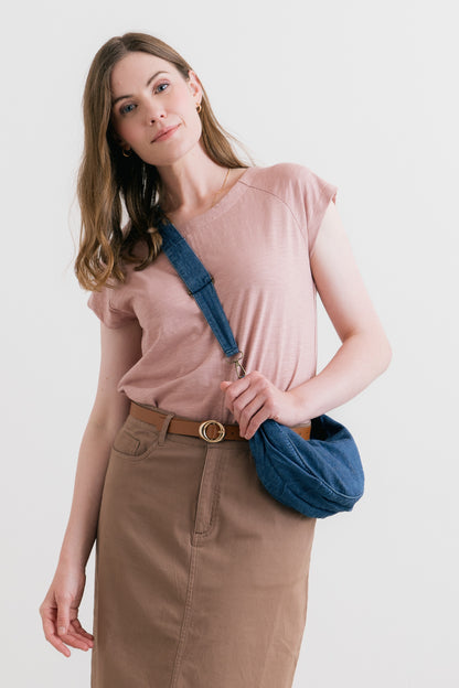 Crossbody Linen Denim Bag