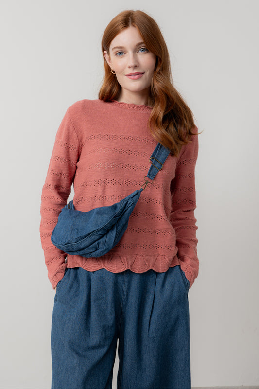 Crossbody Linen Denim Bag