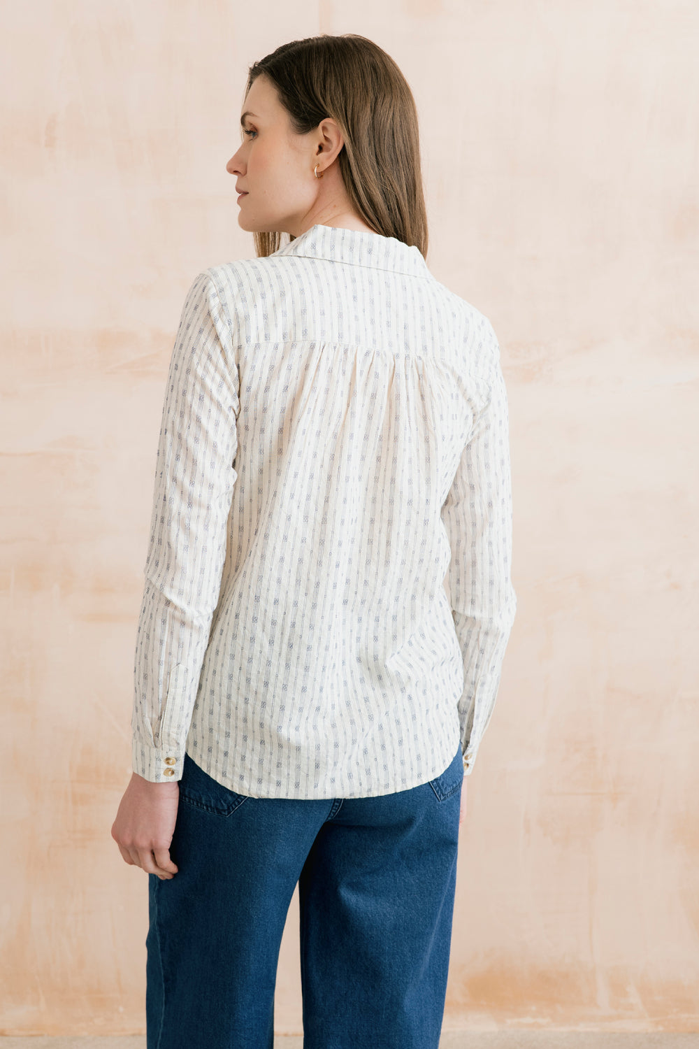 Emroidered Geo Stripe Beech Shirt