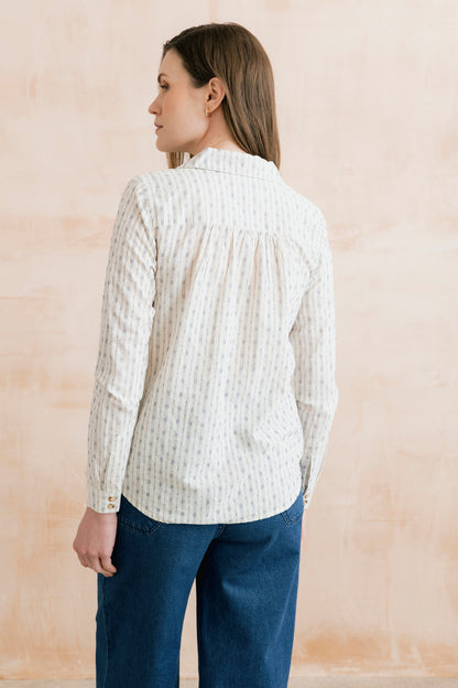 Emroidered Geo Stripe Beech Shirt