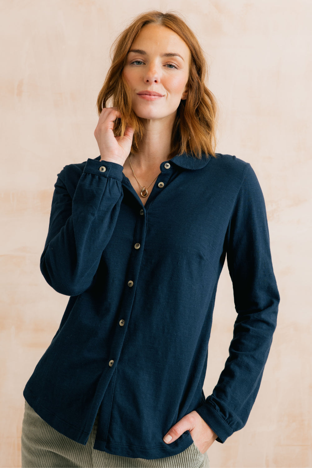Plain Cotton Slub Bowbridge Shirt