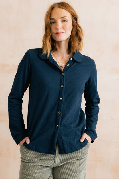Plain Cotton Slub Bowbridge Shirt