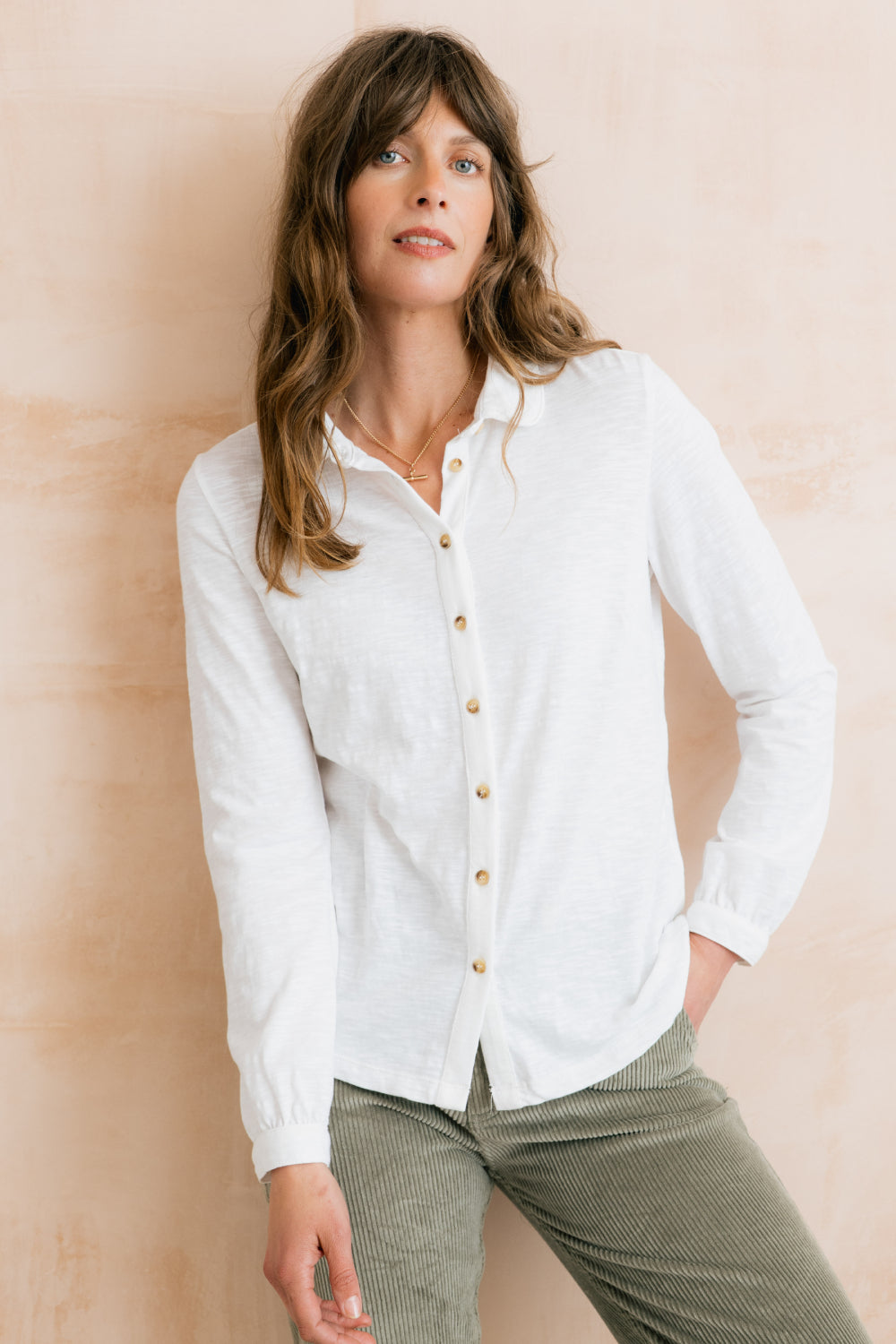 Plain Cotton Slub Bowbridge Shirt