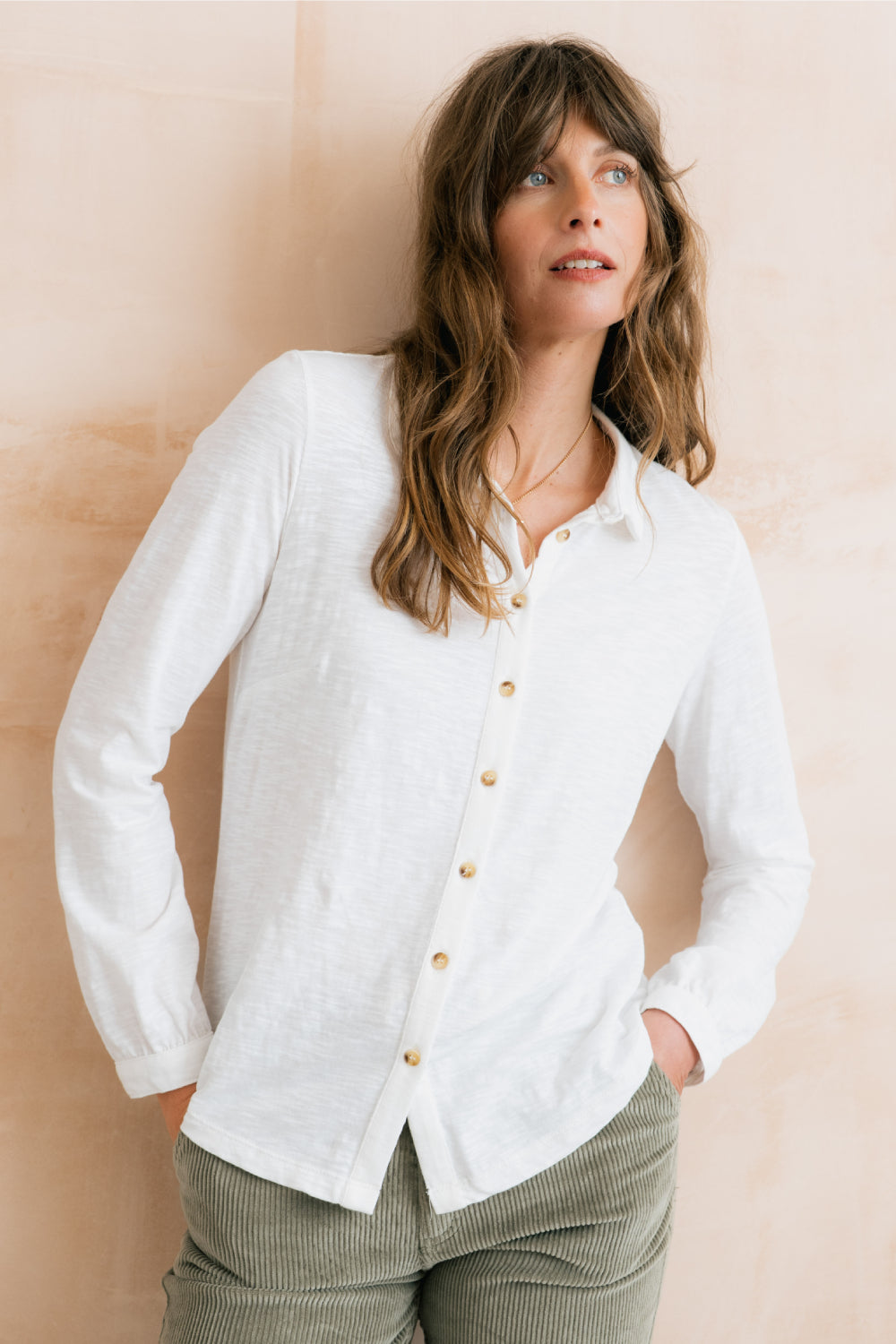 Plain Cotton Slub Bowbridge Shirt