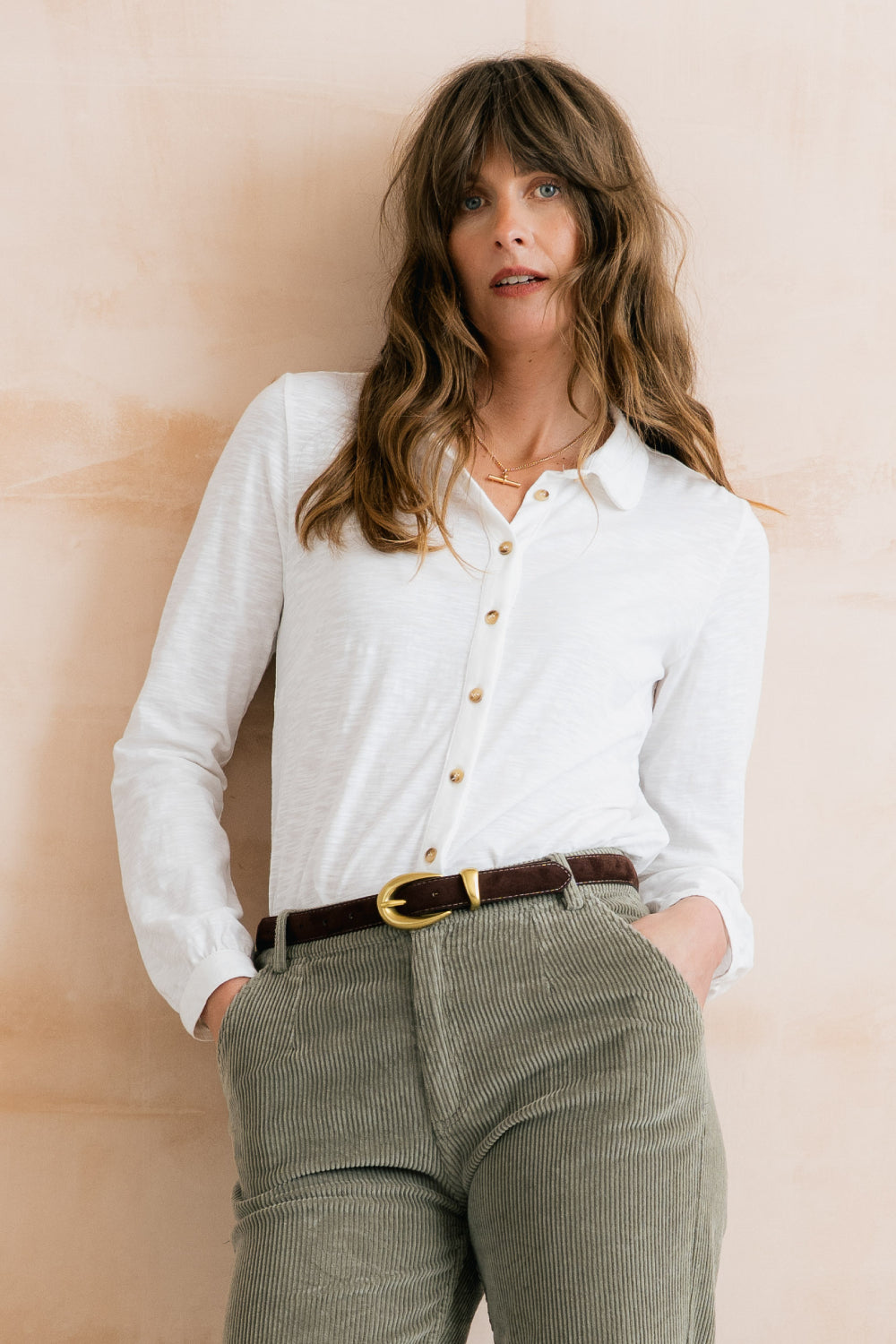 Plain Cotton Slub Bowbridge Shirt