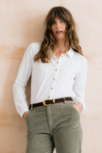 Plain Cotton Slub Bowbridge Shirt