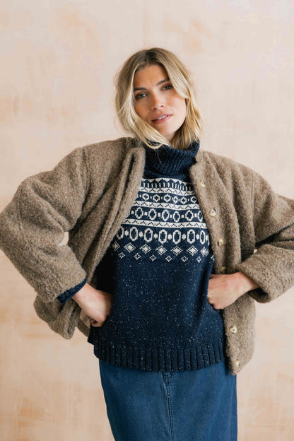 Fleck Knit Fair Isle Easel Jumper
