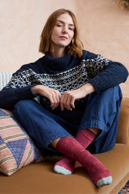 Fleck Knit Fair Isle Easel Jumper