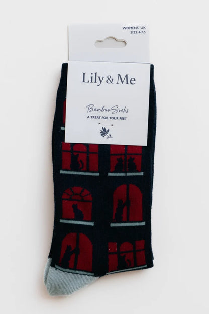 Window Cats Socks