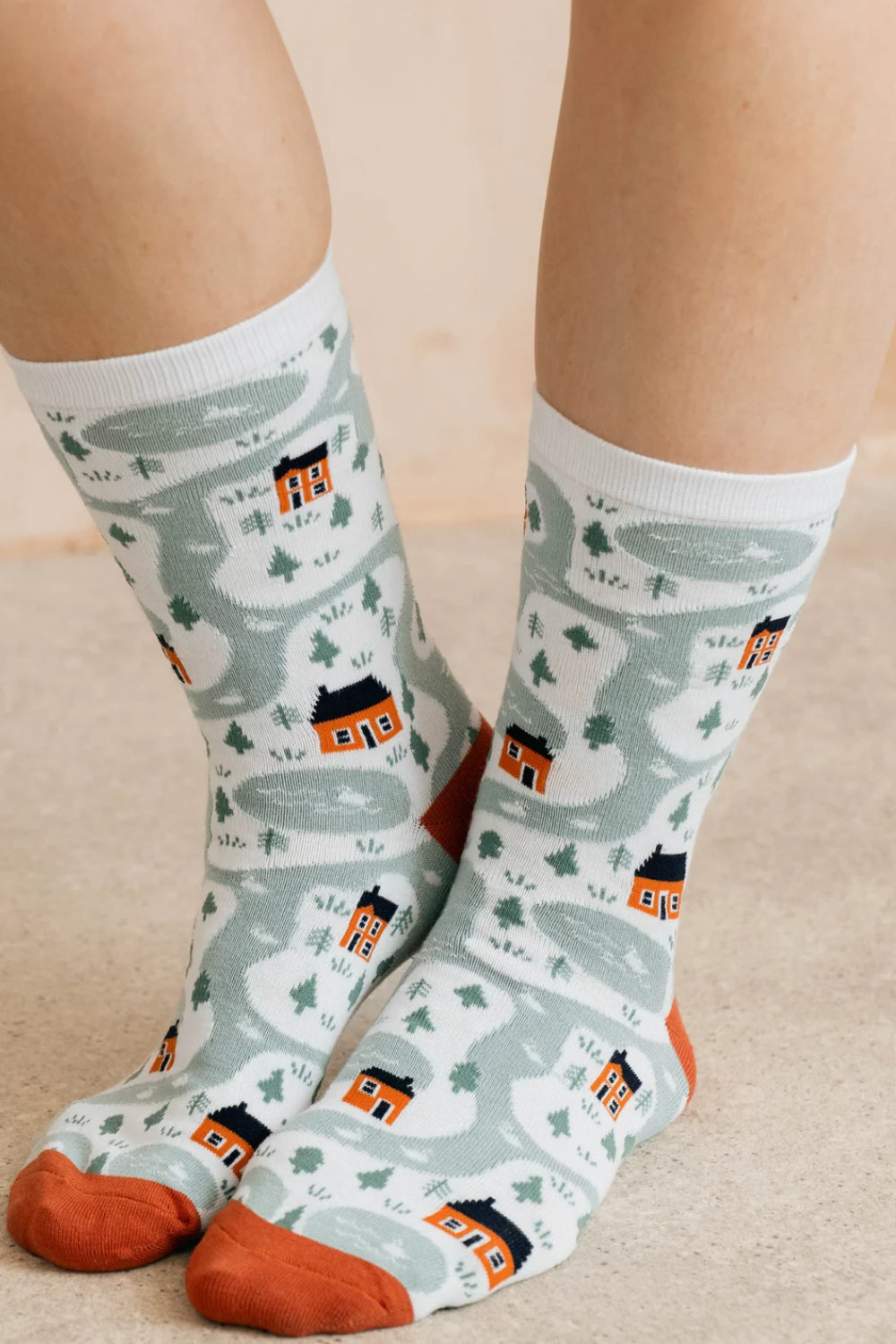 Snowy Riverbank Socks