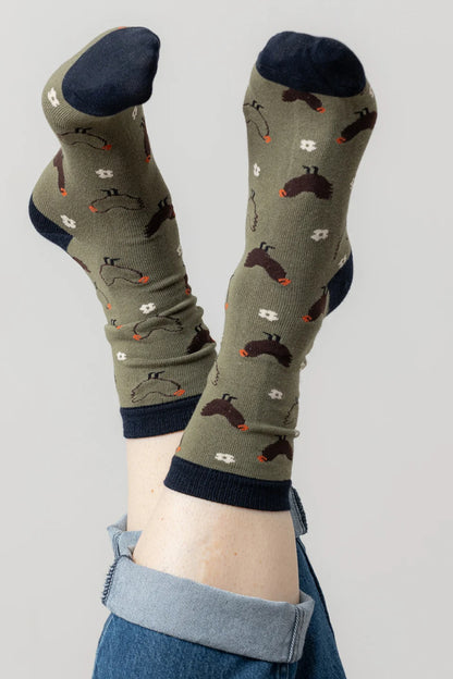 Green Hens Socks