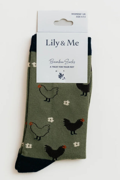 Green Hens Socks