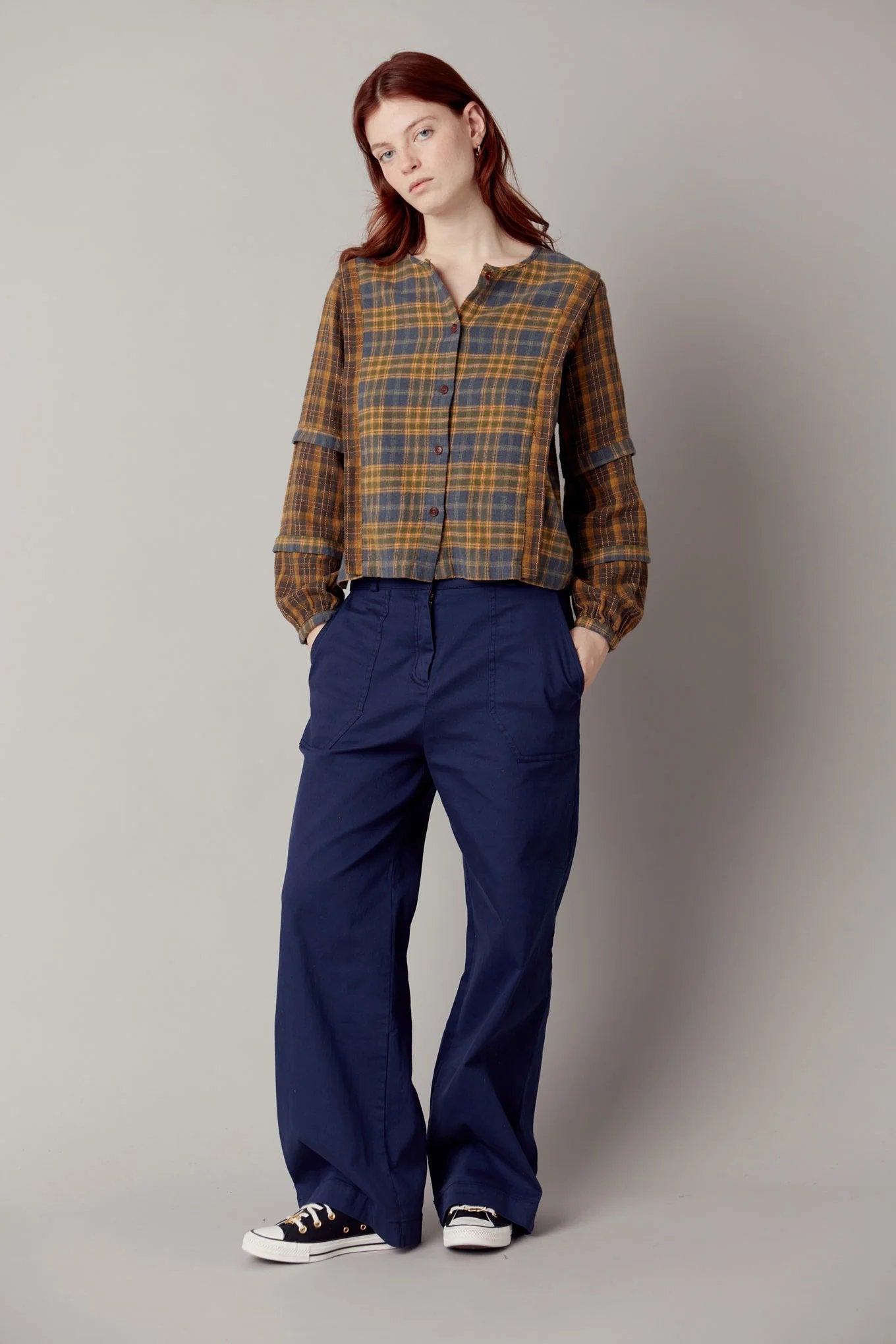 Komodo Lotus Patchwork Top Blue