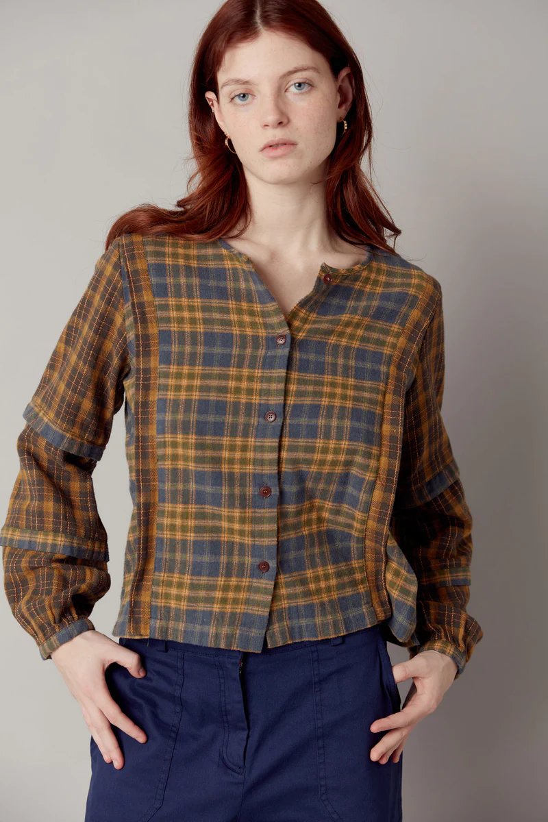 Komodo Lotus Patchwork Top Blue
