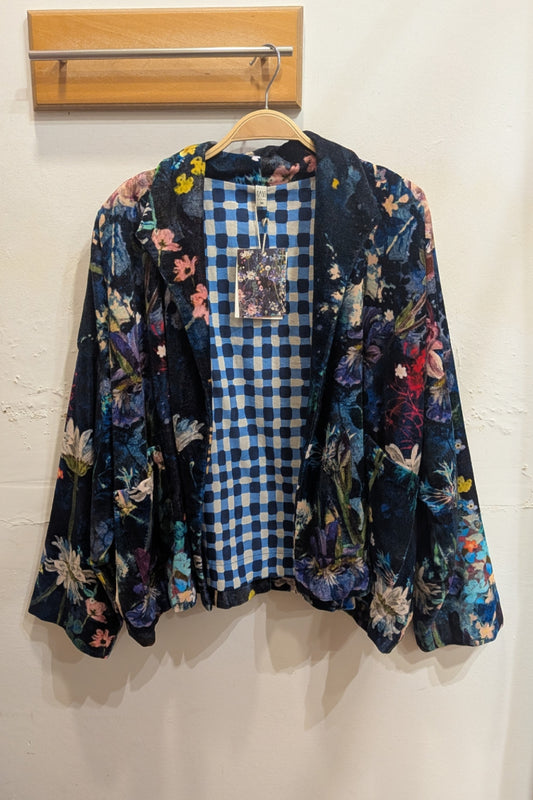 YC21-81 Floral Check Velvet Jacket