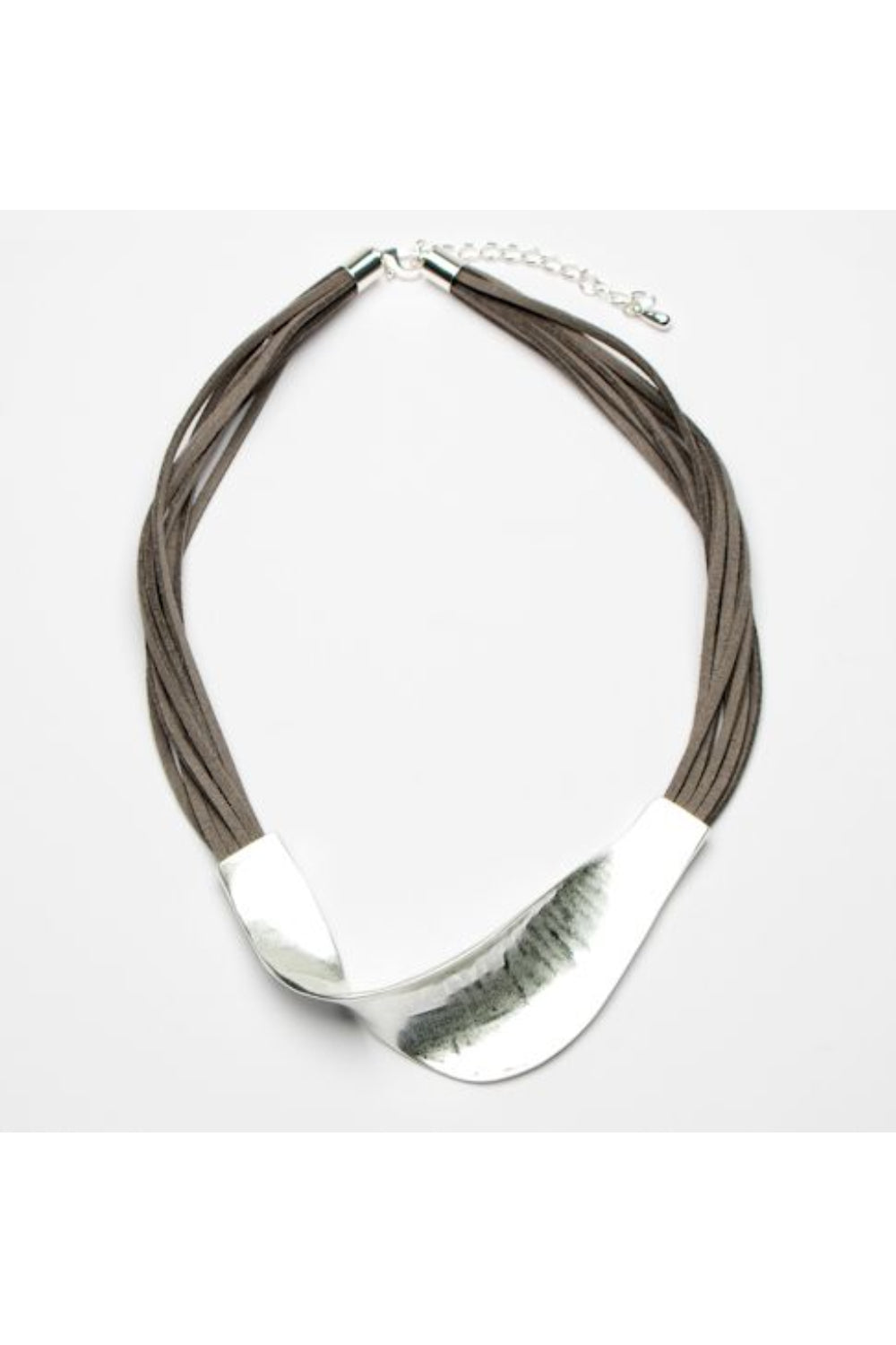 Short Suede Twisted Bar Necklace