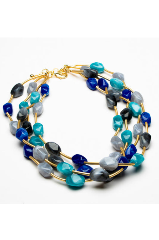 Four Strand Mis-Shaped Bead Necklace