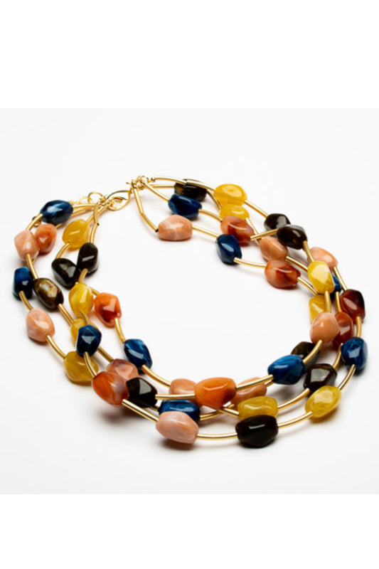 Four Strand Mis-Shaped Bead Necklace