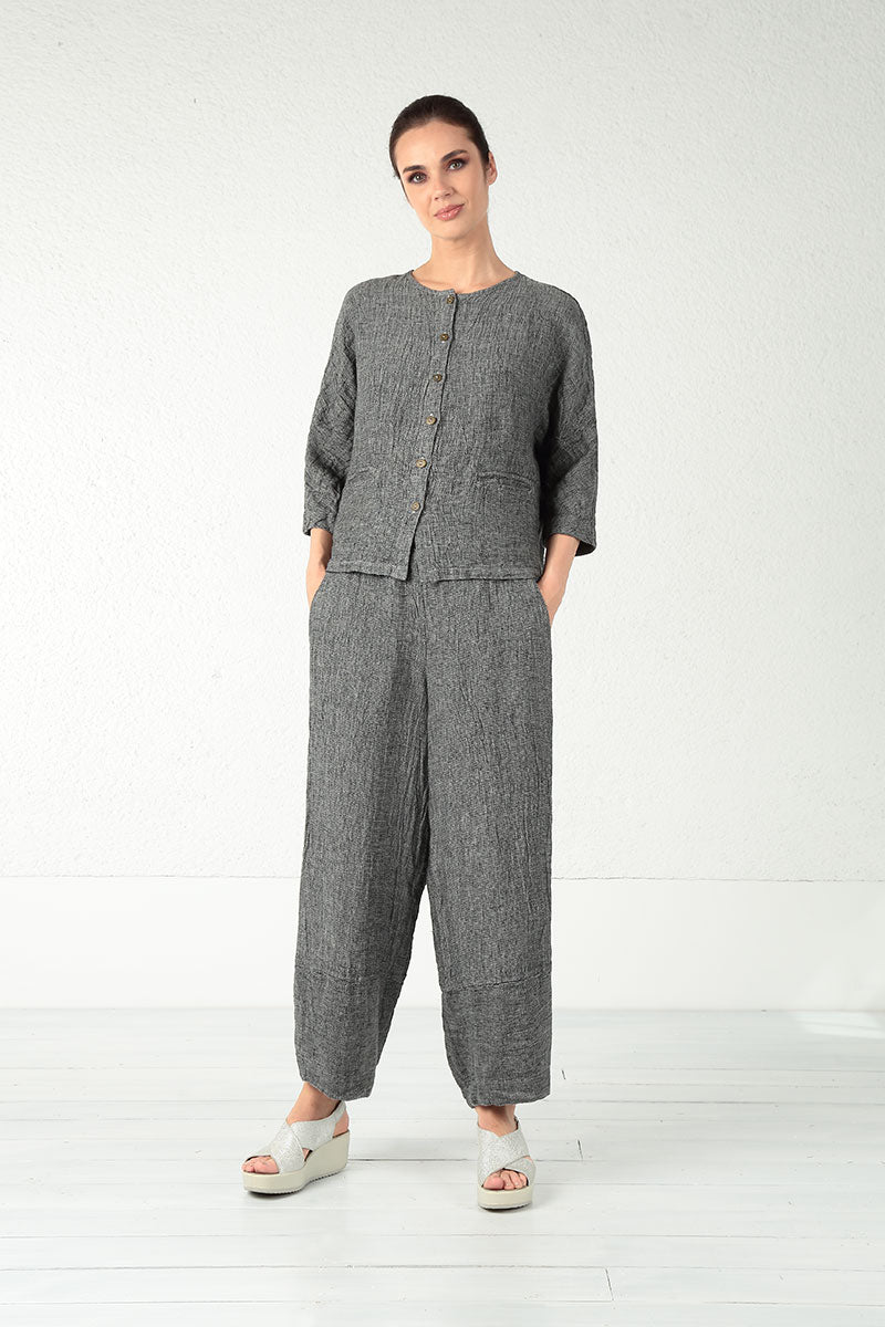 Grizas Loose Linen 3492 Trousers Grey