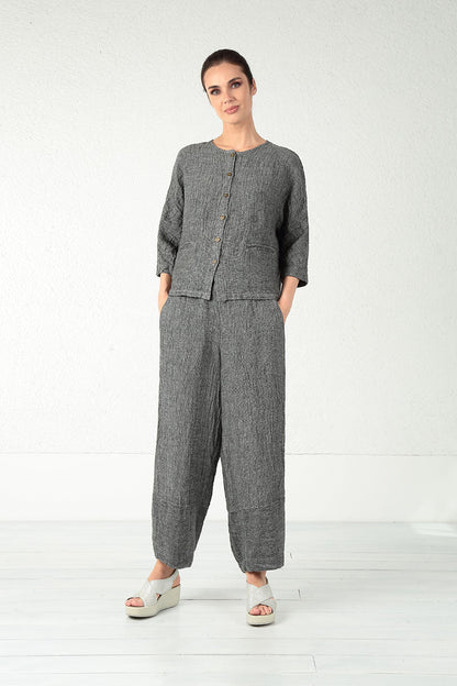Grizas Loose Linen 3492 Trousers Grey