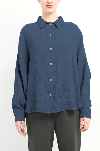 Boxy Shape Gauze Shirt