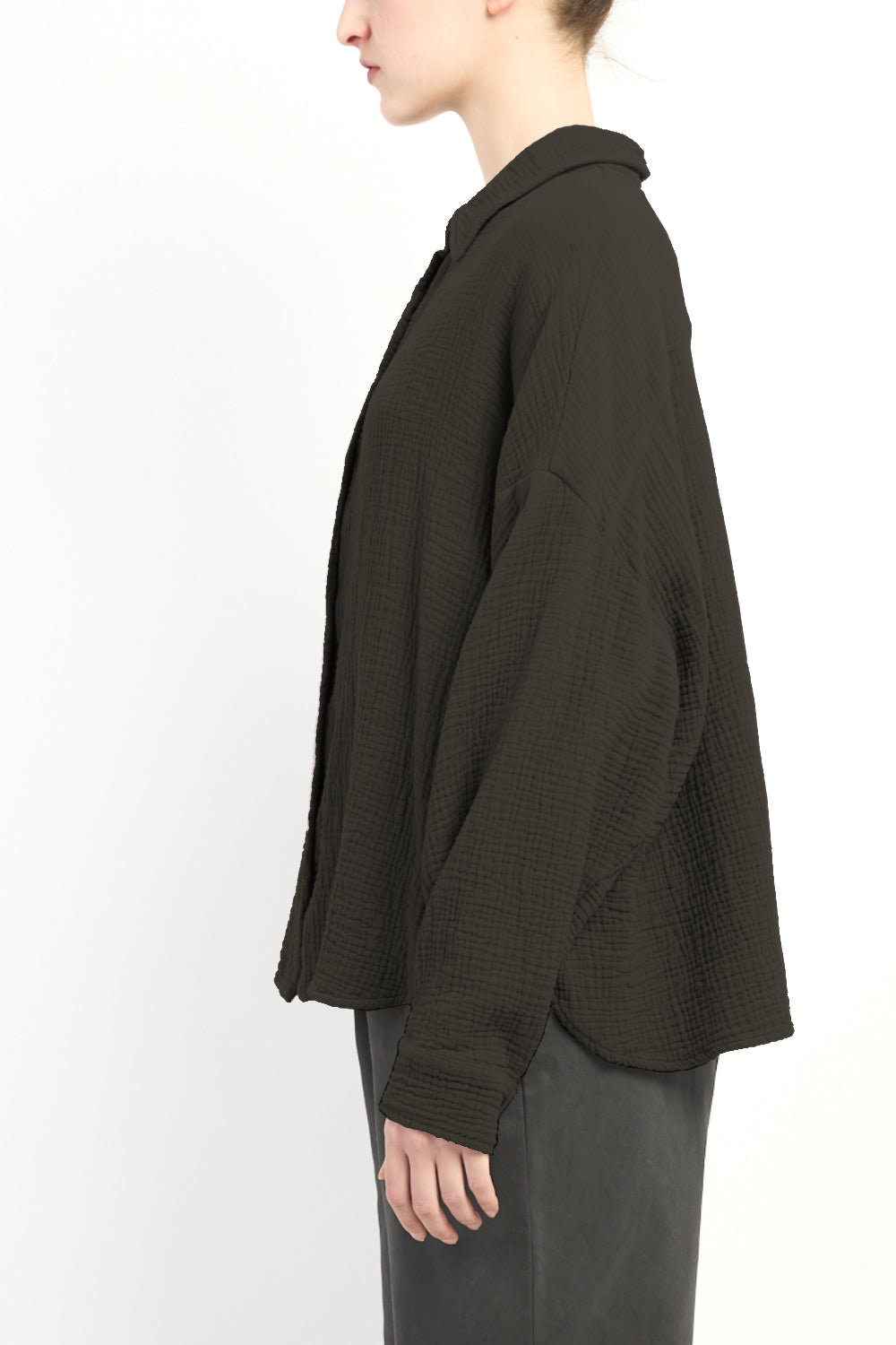 Boxy Shape Gauze Shirt