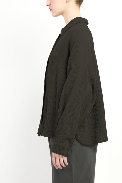 Boxy Shape Gauze Shirt