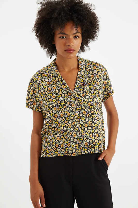Louche Marika Santa Fe Floral Print Shirt Green