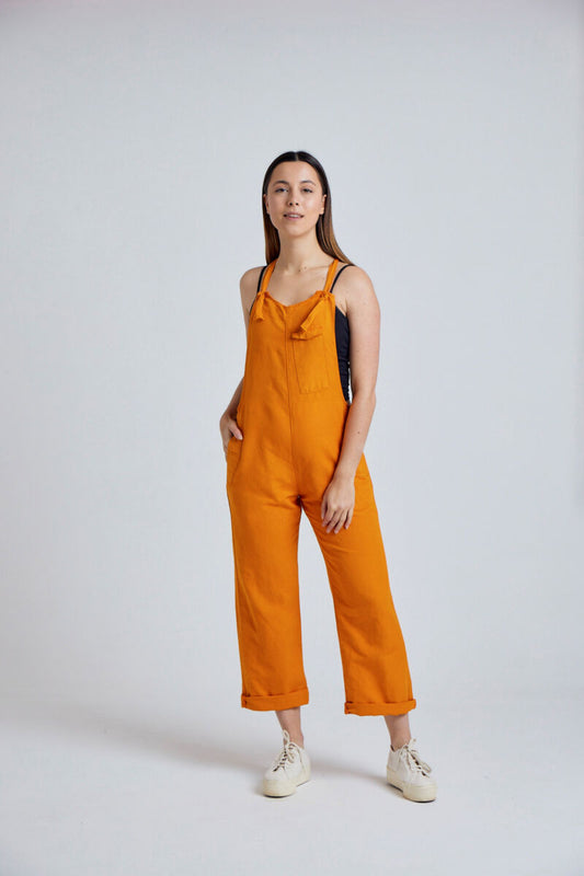 Flax and Loom Mary-Lou Linen Dungarees Sun