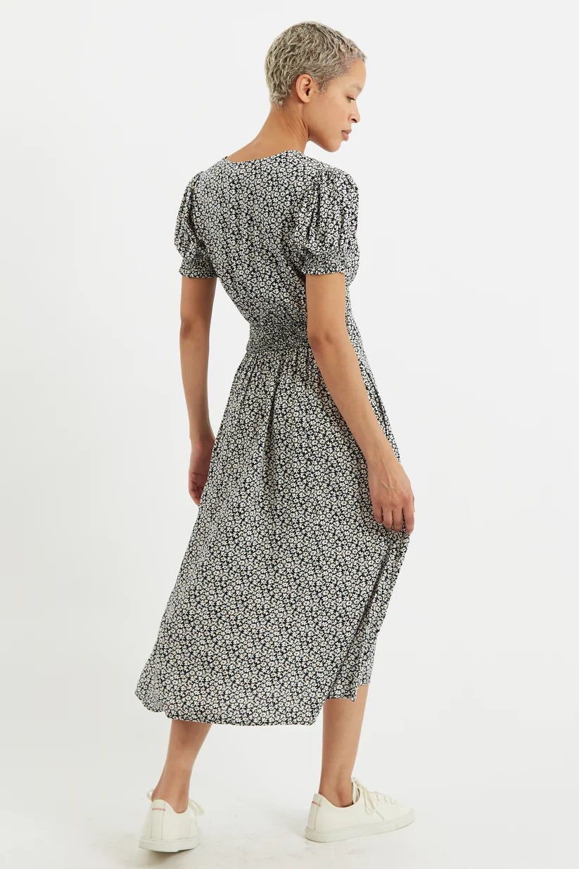 Louche Minerva Dazzler Print Midi Tea Dress Black