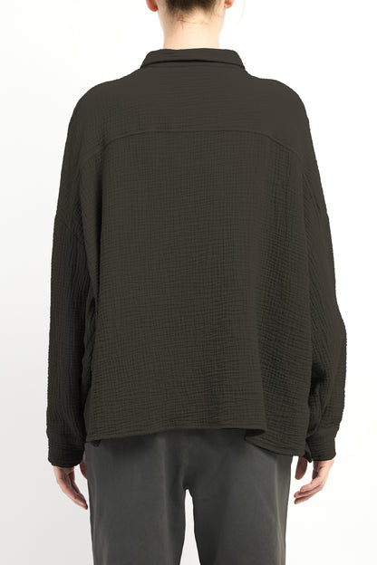Boxy Shape Gauze Shirt