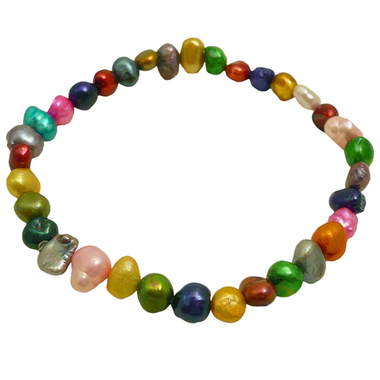 Lotus Feet Rainbow Pearl Bracelet