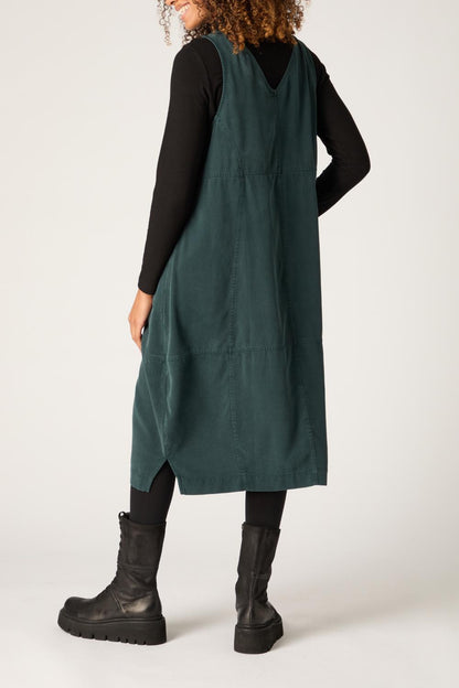 Fluid Twill Pinafore Dress