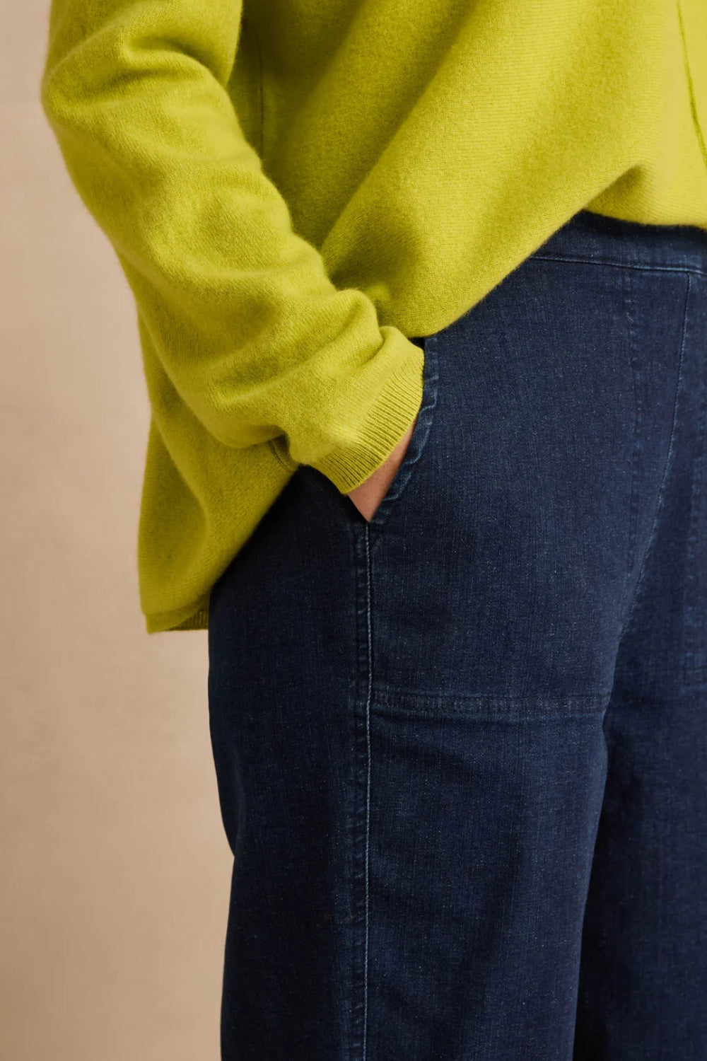 Straight Leg Stretch Denim Trousers
