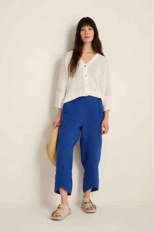 Linen Bubble Tulip Hem Trousers
