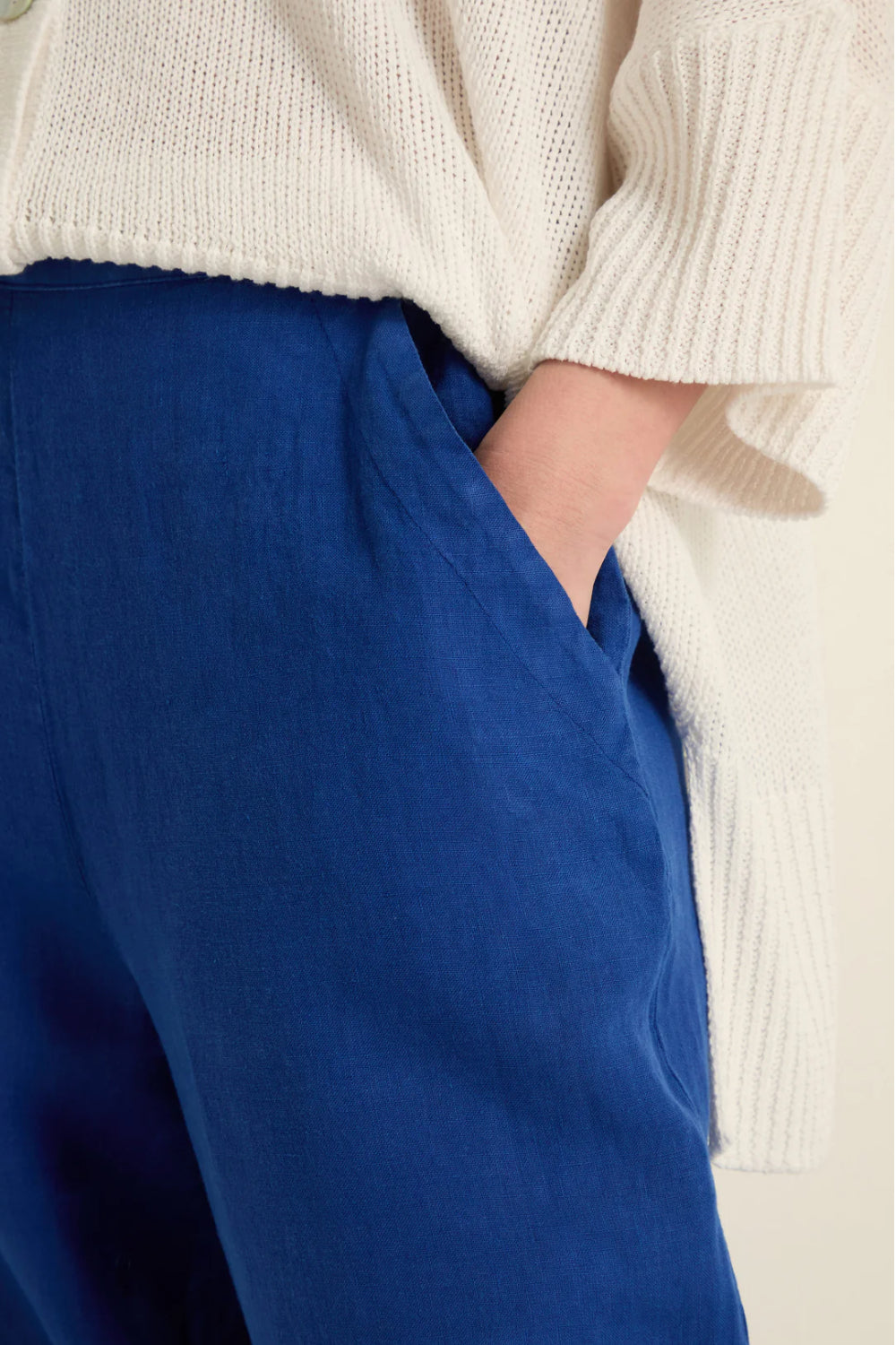 Linen Bubble Tulip Hem Trousers