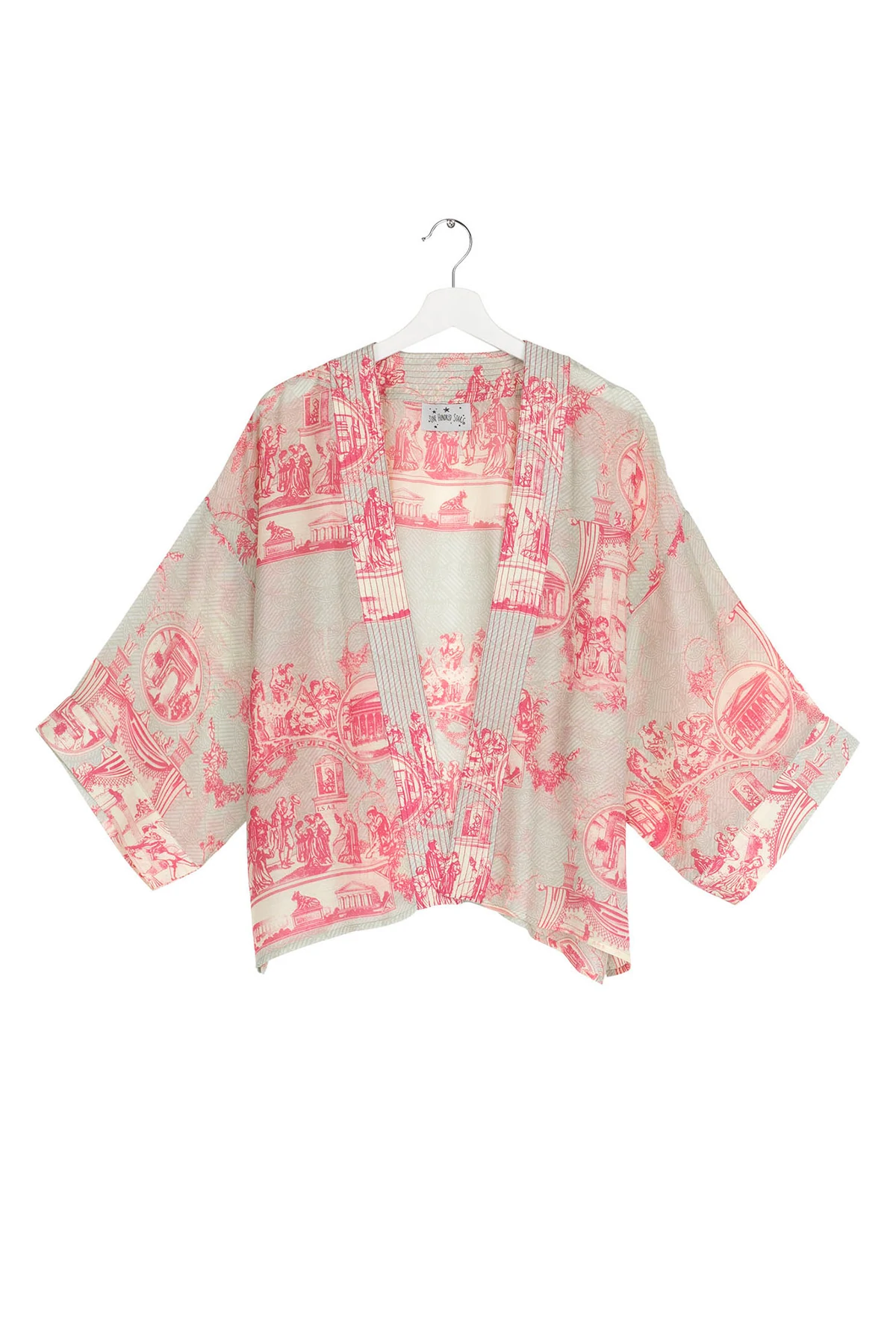 One Hundred Stars Ancient Columns Kimono Pink