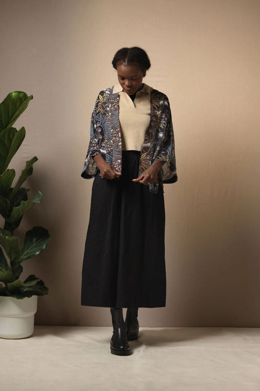One Hundred Stars Deco Daisy Kimono Grey